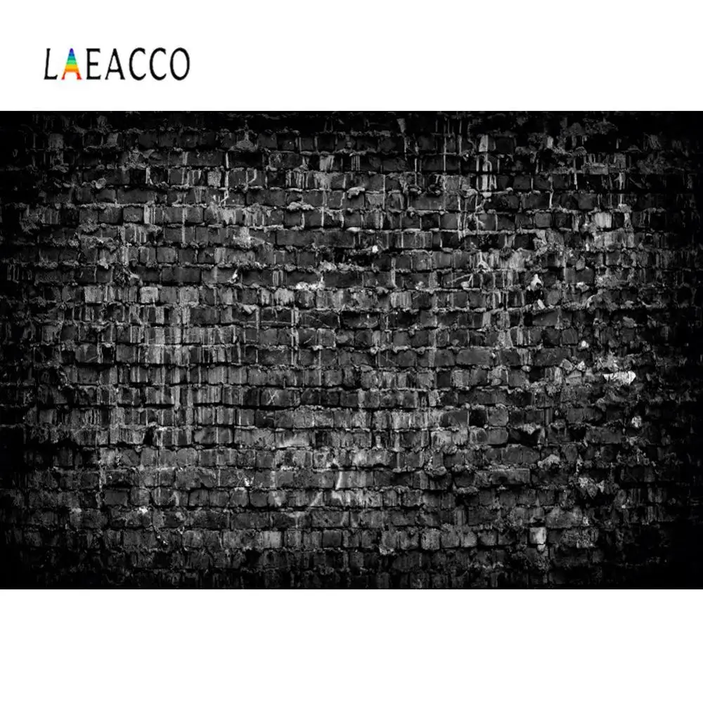 Laeacco настенные фоны для фотографии старый винтажный темно черный кирпич