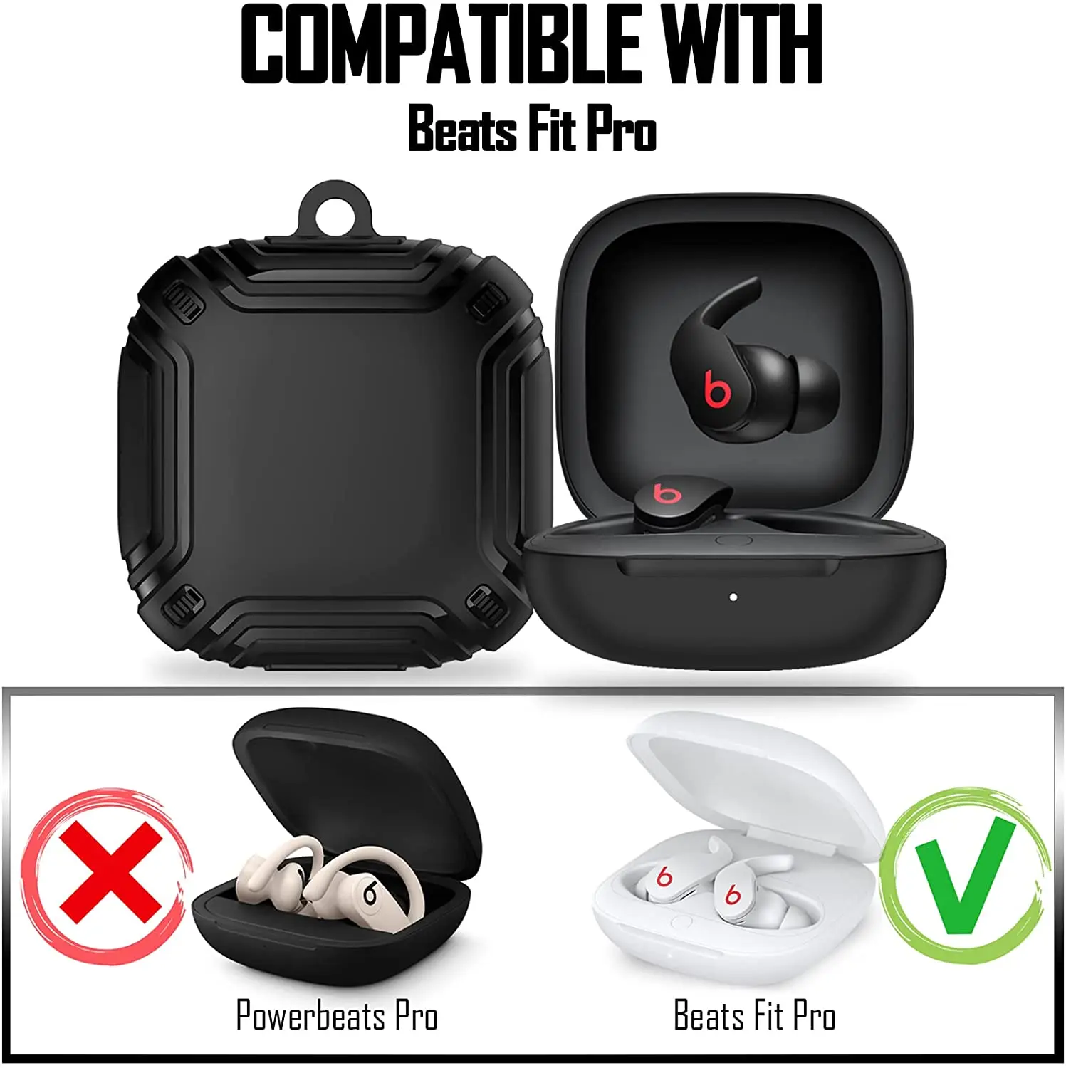 For Beats Fit Pro Case Armor Series Full Body Military Hard Shell Protective with Keychain Luxury Cases |