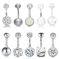 1pc sexy dangling navel belly button rings belly piercing crystal stanless steel woman body jewelry
