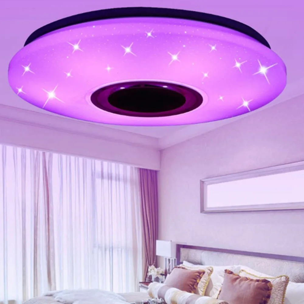 

Modern LED RGB Ceiling Light Music Ceiling Lamp with Bluetooth Speaker Dimmable Home Decoration Indoor Lighting Light Fixtures