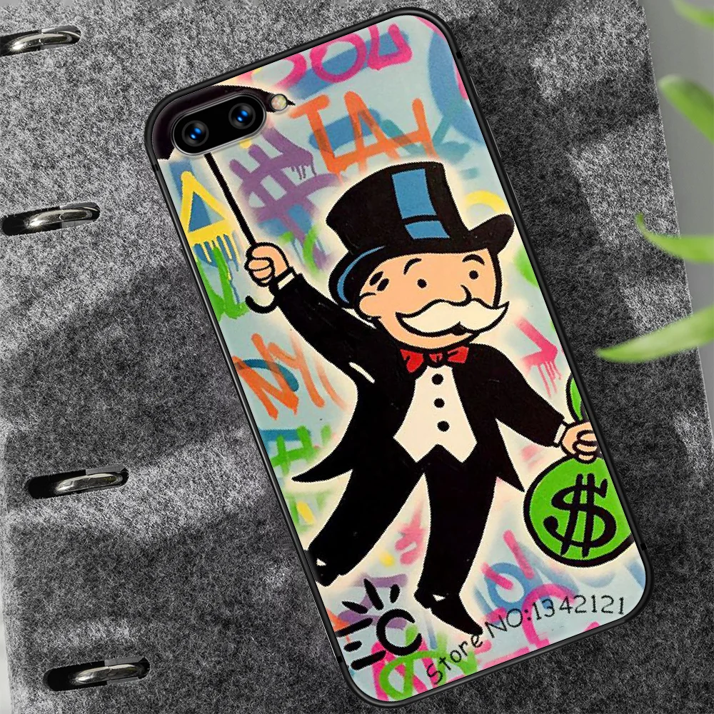 

cartoon Alec Monopoly Aesthetic Phone Case Cover Hull For HUAWEI honor 7a 8 8s 8a 8x 9 9x 10 20 i Lite Pro black Funda Silicone