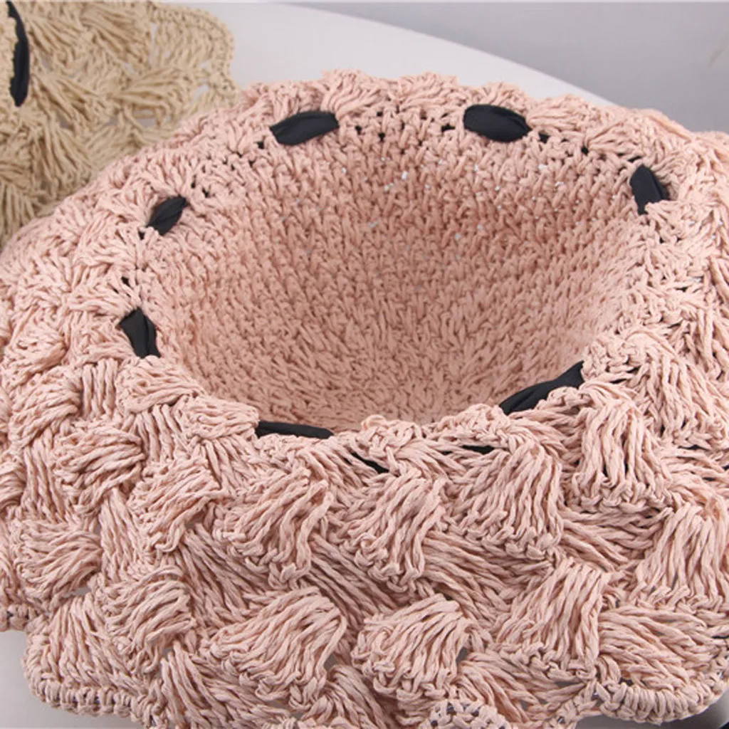 Летняя детская соломенная волнистая шляпа Корейская версия Смешанных Цветов