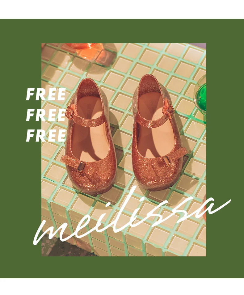 

2022 New Children's Melissa Bow Shoes Kid's Princess Shoes Girls PVC Jelly Sandals Dance Shoes with Fragrant