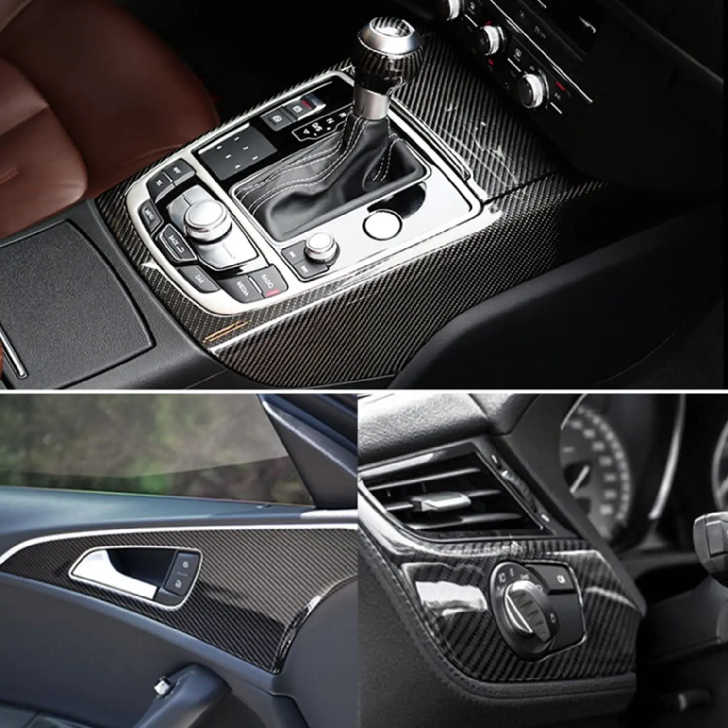 Виниловая пленка 6D из черного углеродного волокна без пузырьков с высоким