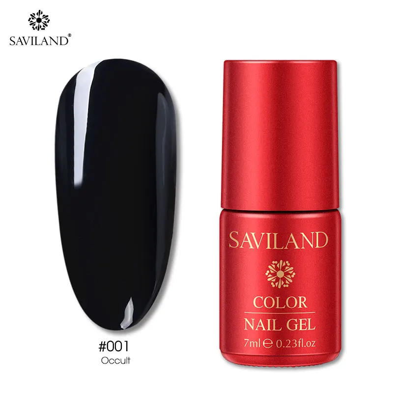 7ml Black Color Gel Saviland праймер Гель-лак 15 мл верхнее Базовое покрытие Гель-лак Top it off+ Базовое покрытие основа для УФ-гель для ногтей - Цвет: 7ml Black Color Gel