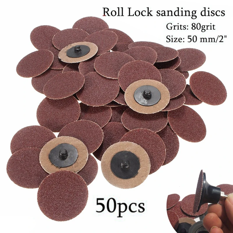 

50pcs 50mm Round Sandpaper Sander Disc Sanding Polishing Grinding Pad 80 Grits