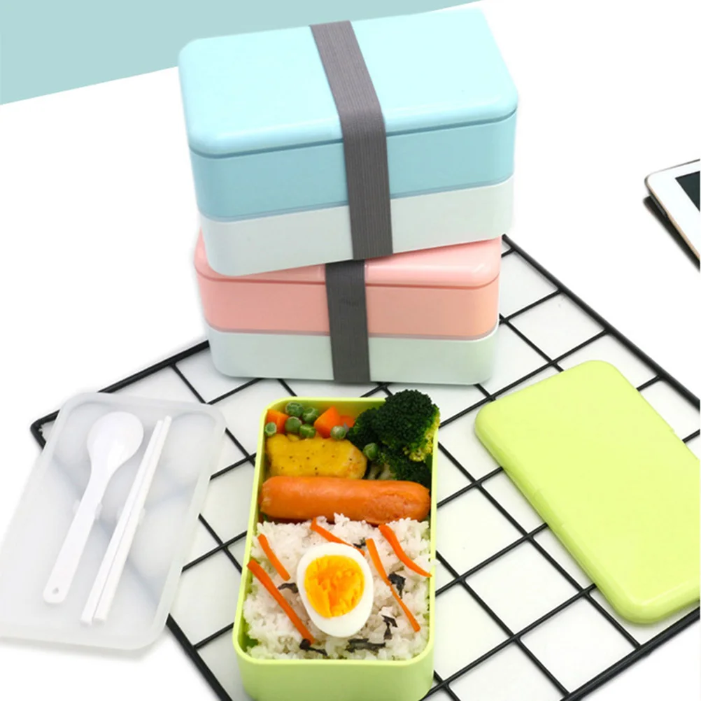Bento ланч бокс 2 слоя японский стиль микроволновая печь бенто контейнер для