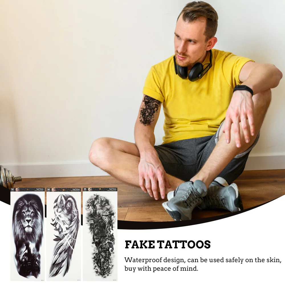 

9pcs Decorative Body Stickers Full Sleeve Tattoos Stickers Temporary Tattoos