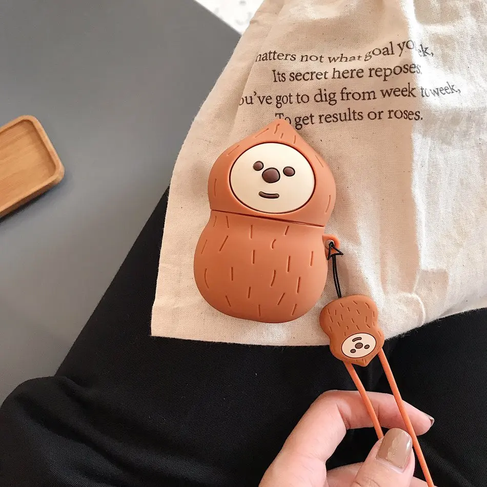 1101 Для AirPods 2 Чехол, силиконовый, милый, 3D, вишневый, мороженое, чехол для наушников, для Airpods, крышка для наушников, кольцо для ключей, ремешок для Air pods - Цвет: 1101
