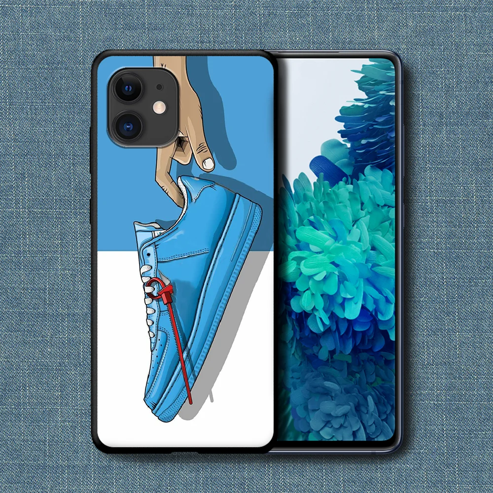 

Luxury Brand Sneakers Phone Case For iPhone 4 4s 5 5S SE 5C 6 6S 7 8 Plus X XS XR 11 12 Mini Pro Max 2020 black Coque Luxury