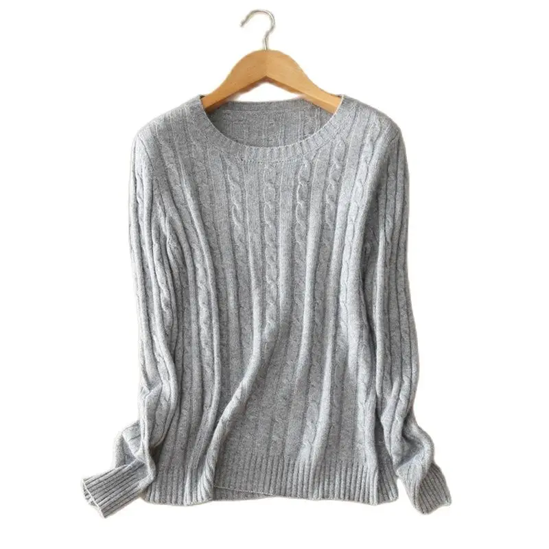 Женский трикотажный свитер размера плюс 100% из козы и кашемира плотный пуловер с