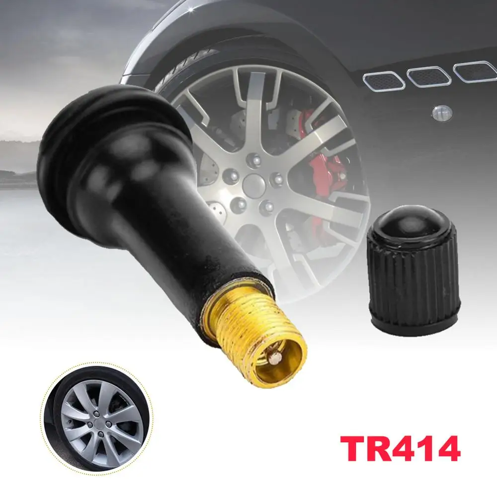 

10/25/50Pcs Universal TR414 Snap-in Car Tubeless Tyre Valve Stems Rubber Copper Vacuum Tire Air Valve for Auto Motorcycle Moto