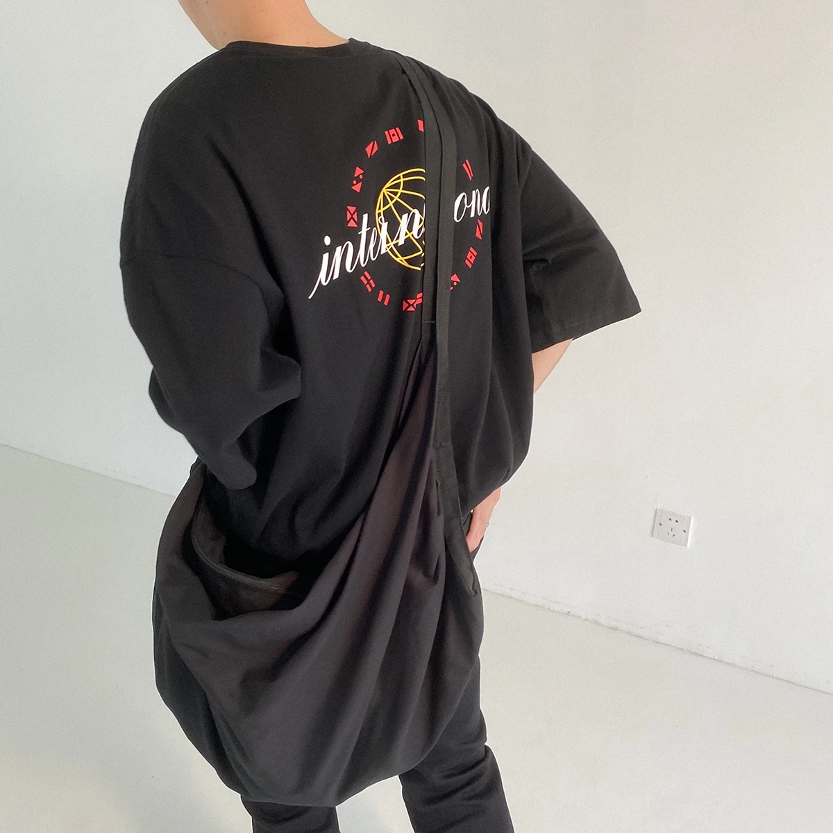 

Корейская свободная футболка с круглым вырезом и коротким рукавом, Повседневная футболка с пятиконечными рукавами для студентов, универса...