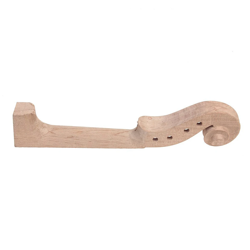

Peg Hole Maple Neck Scroll + Fingerboard Fretboard for 4/4 Violin Maker Accs