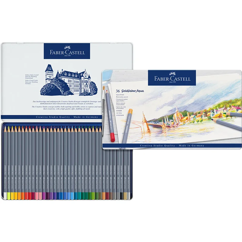 1 комплект Faber Castell синяя серия водорастворимый цветной карандаш несколько цветов
