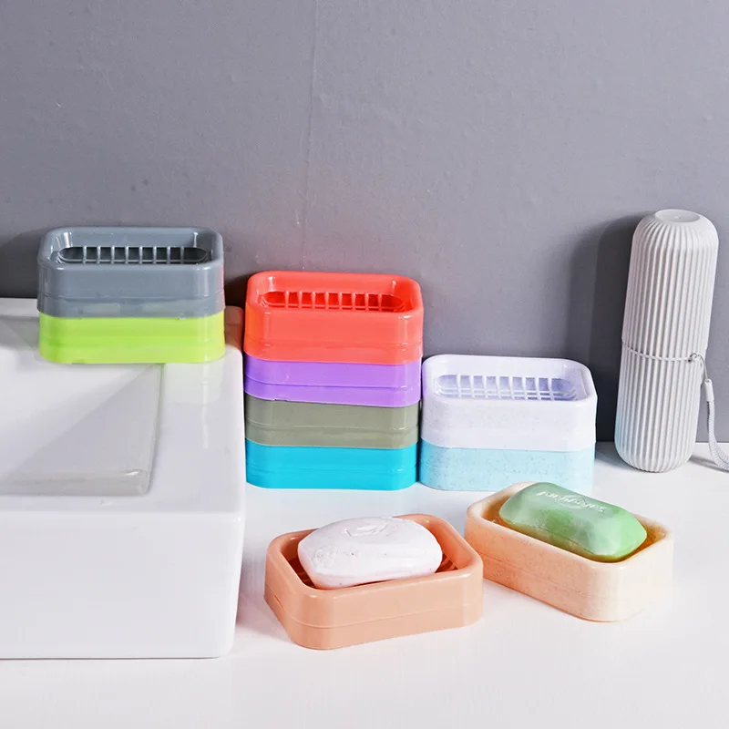 Держатель мыла с двойным слоем Аксессуары для ванной комнаты Пластик мыльница