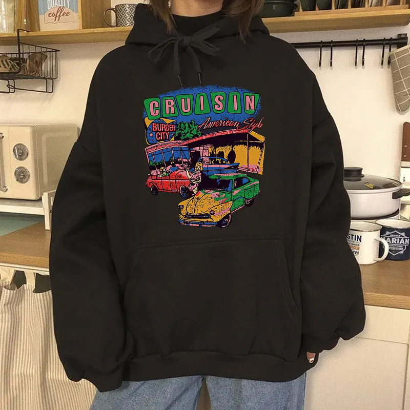 

Женская толстовка с капюшоном, в стиле ретро