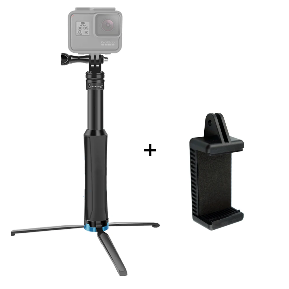 Bundle1 2в1 штатив селфи палка для iPhone samrtphone складной монопод и мини штатив для gopro hero 8 7 Xiaomi Yi Osmo экшн-камера - Цвет: Bundle1