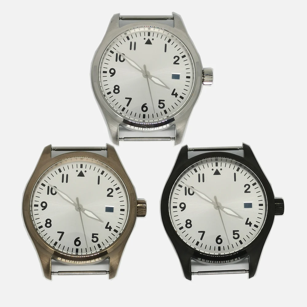 

Watch Parts Stainless Steel Solid Case Back 44MM Case Add Dial And Hands Mineral Glass Fit NH35 Automatic Movement
