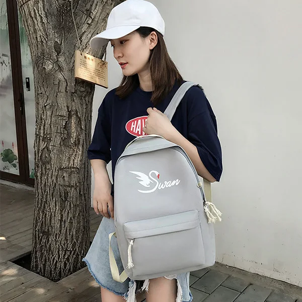 7 school bag JZYZQBX школьный рюкзак для девочек 4 шт./компл. школьная сумка для девочки студенческие рюкзаки холщовые школьные сумки mochila escolar - Цвет: 7 school bag