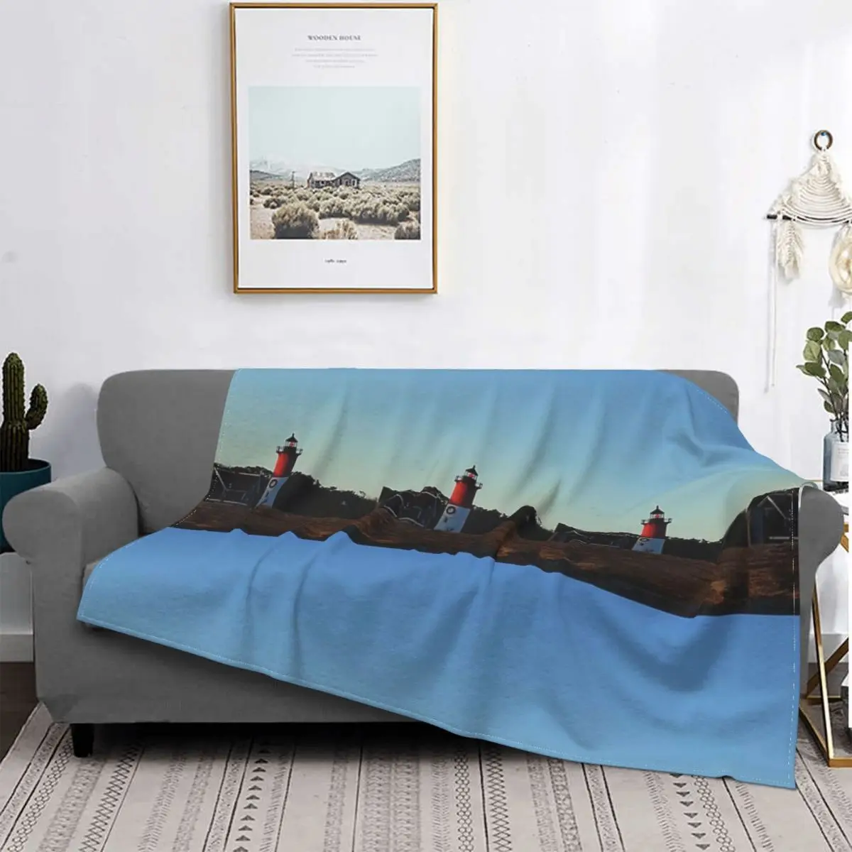 

Lighthouse Blanket Bedspread Bed Plaid Muslin Bedspread 90 Fleece Blanket Throw And Blanket