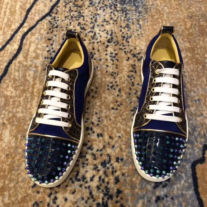 Размера плюс человек с заклепками в стиле панк Модные женские туфли-лодочки без