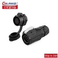 cnlinko lp16 plastic industrial aviation connector 9pin waterproof welding wire electrical cable connection for street light