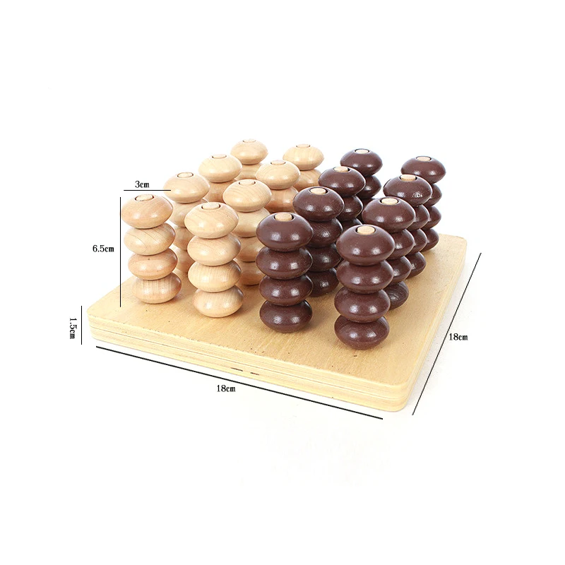 

3D Children's Four In a row Game Toy Sensory Reasoning Teaching Aid Kindergarten Early Education Puzzle Board Fun Toy