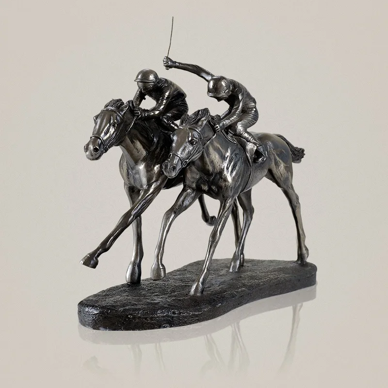 Классическая скульптура лошади из смолы и меди ручной работы | Дом сад