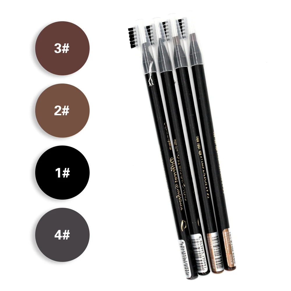 

KZBOY 10PCS/Lot Eyebrow Microblading Supplies Microblading Mapping Brow Pencils with Brush Tip for Permanent Makeup