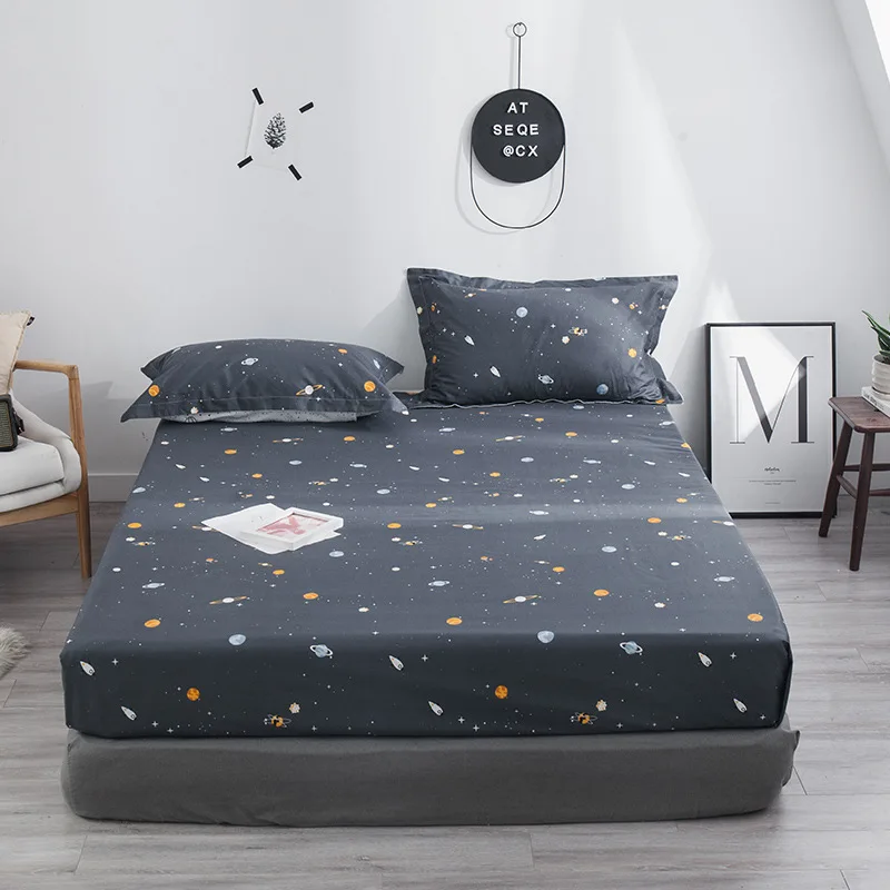 Простыня эластичная простыня одинарная двойная двуспальная хлопчатобумажная