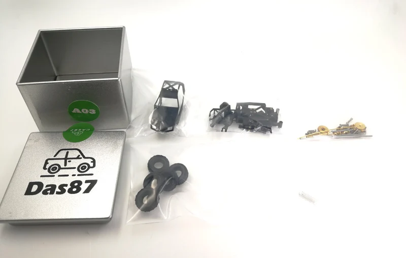 Dasmikro Das87 Das87A03 HO Масштаб 1/87 4x4 Шасси DIY пустынный грузовик гусеничный комплект с 3D печатным корпусом и двигателем