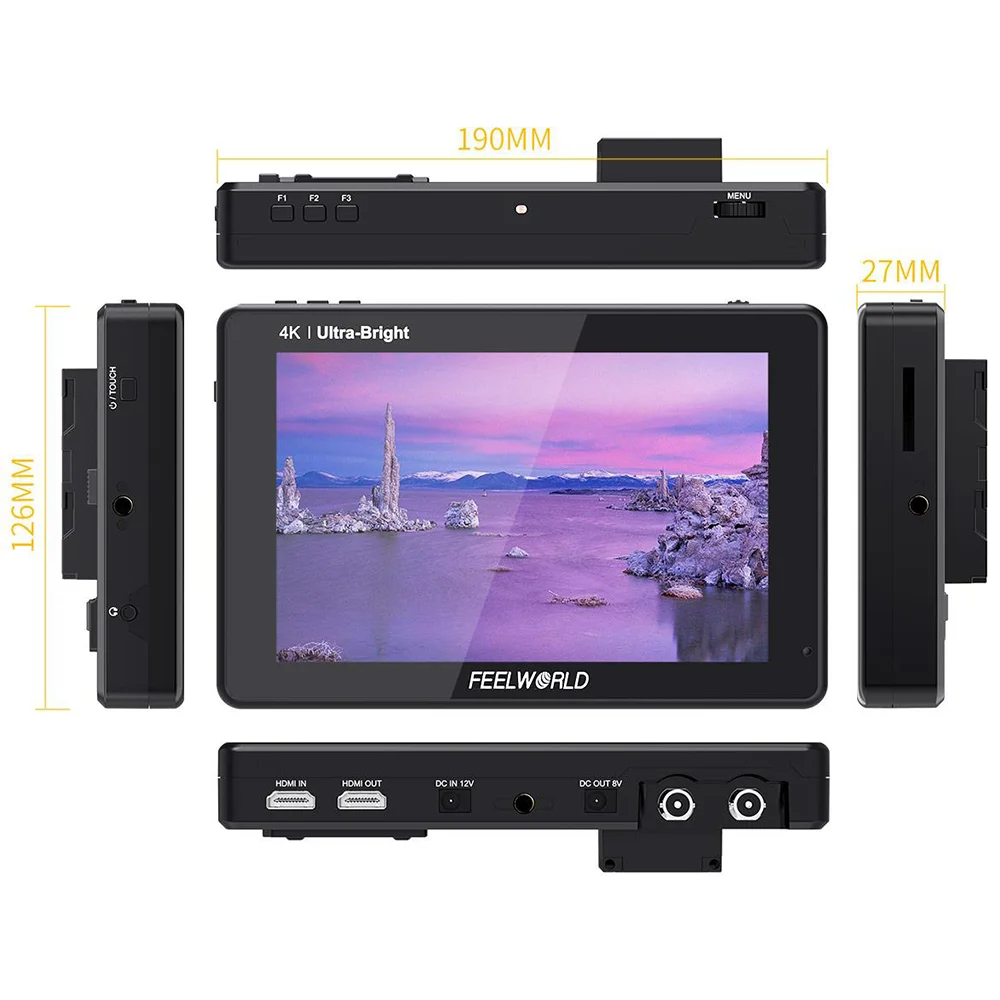 7 дюймовый сенсорный экран FEELWORLD LUT7S PRO 2200nits 3D LUT для цифровой зеркальной камеры