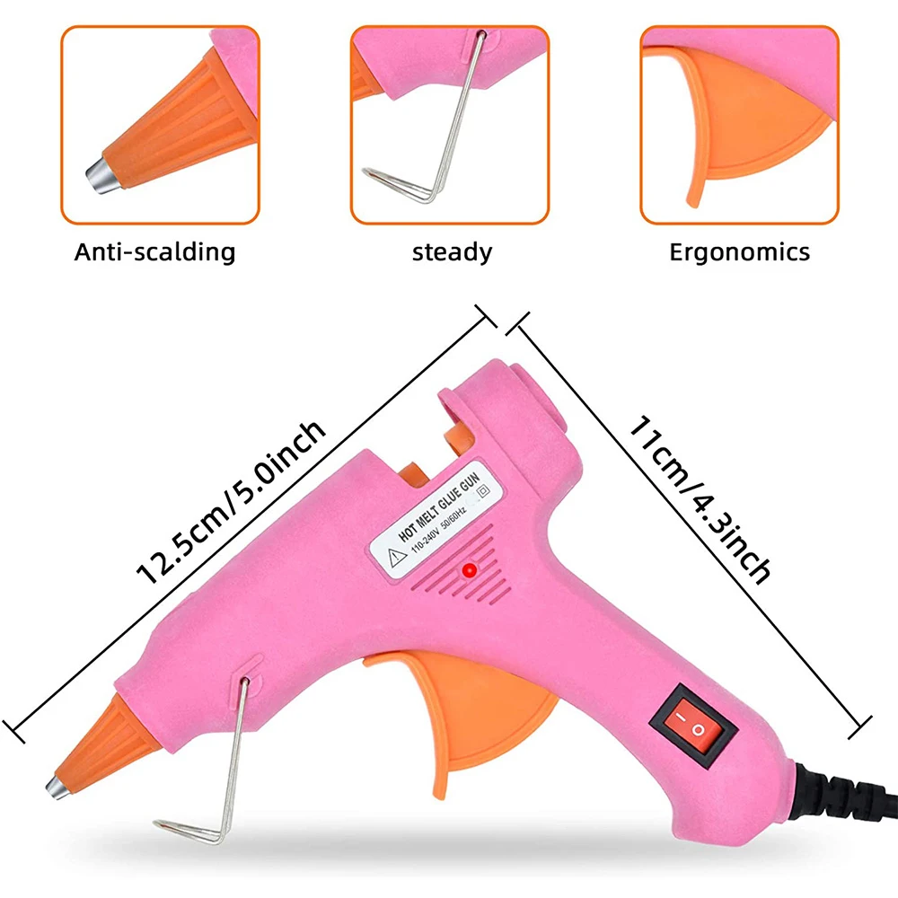 

20W Hot Melt Adhesive Tool Hot Glue Devices Aluminum Electric Heating Handcraft Art DIY Repair Tool for 7mm Glue Sticks