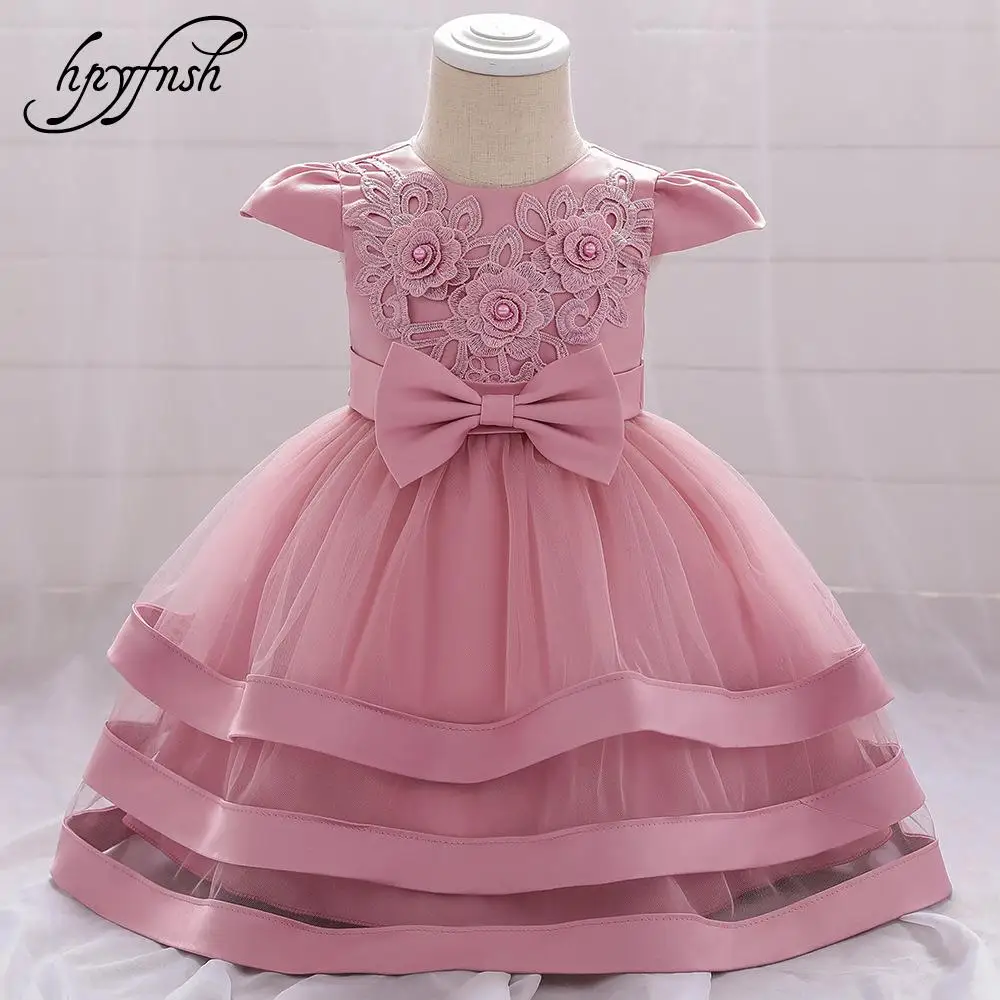 

Новинка 2020, Сетчатое платье принцессы с вышивкой и бантом, платье для дня рождения, детское платье с цветочным рисунком, бальное платье с бус...