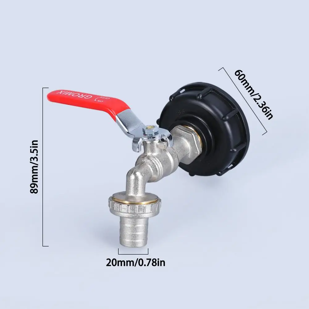 

IBC Tank Alloy Tap Adapter Coarse Thread Valve Fittings Garden Hose Connector Replacement Metal Drain Tool Faucet Valve