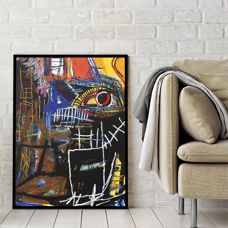 

Modern Artist Jean Michel Graffiti Canvas Painting Poster and Print on The Wall Abstract Art Pictures for Living Room Home Decor