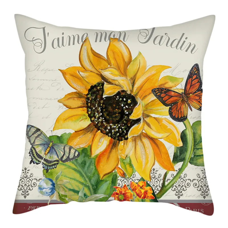 Чехол для подушки Fuwatacchi с принтом подсолнухов чехол сельским пейзажем наволочки