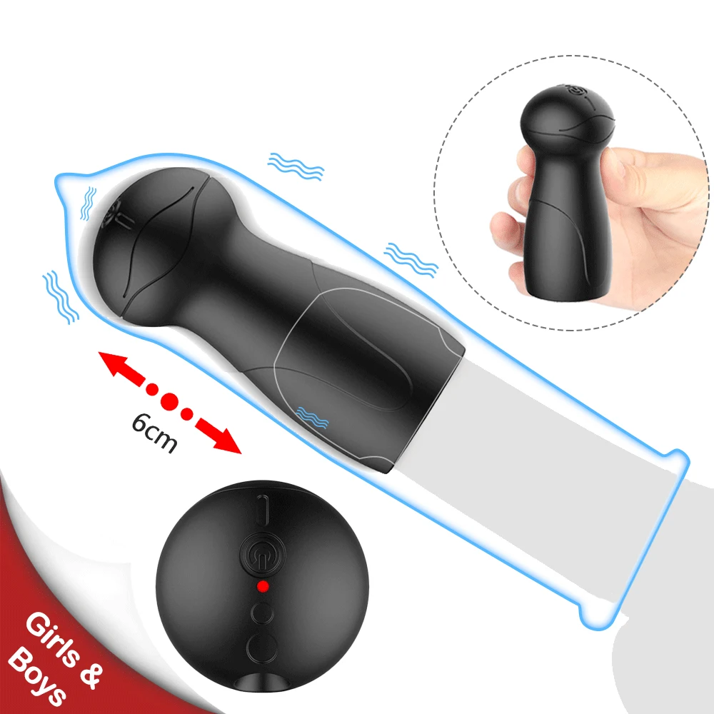 Вибрирующий удлинитель пениса вибратор тренажер для головки глаз тренировочный