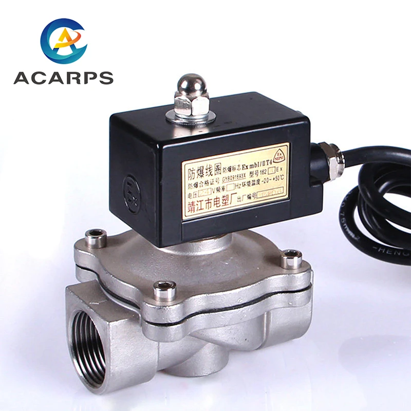 

1/2" 3/4" 1" Stainless Steel Normally Closed Explosion Proof Solenoid Valve Water Valve Chemical Coal Mine Natural Gas Valve