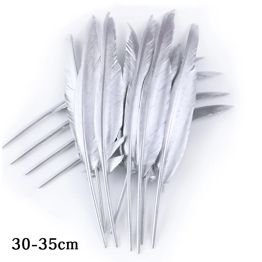 

Wholesale 10-500 Silver Goose Rooster Feathers for Crafts Wedding Party Diy Supplies Home Decoration Jewelry Making Plumes