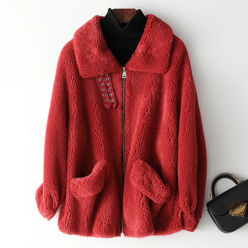 

Coat Fur Real Female Sheep Shearling Fur Coats Autumn Winter Jacket Women Wool Coats Korean Outwear Casaco Feminino MY s s
