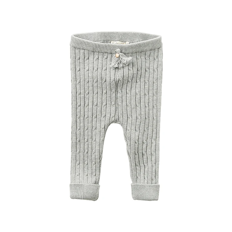 light gray DBQ11700 dave bella/осенние однотонные штаны для маленьких девочек детские длинные штаны вязаные леггинсы - Цвет: light gray