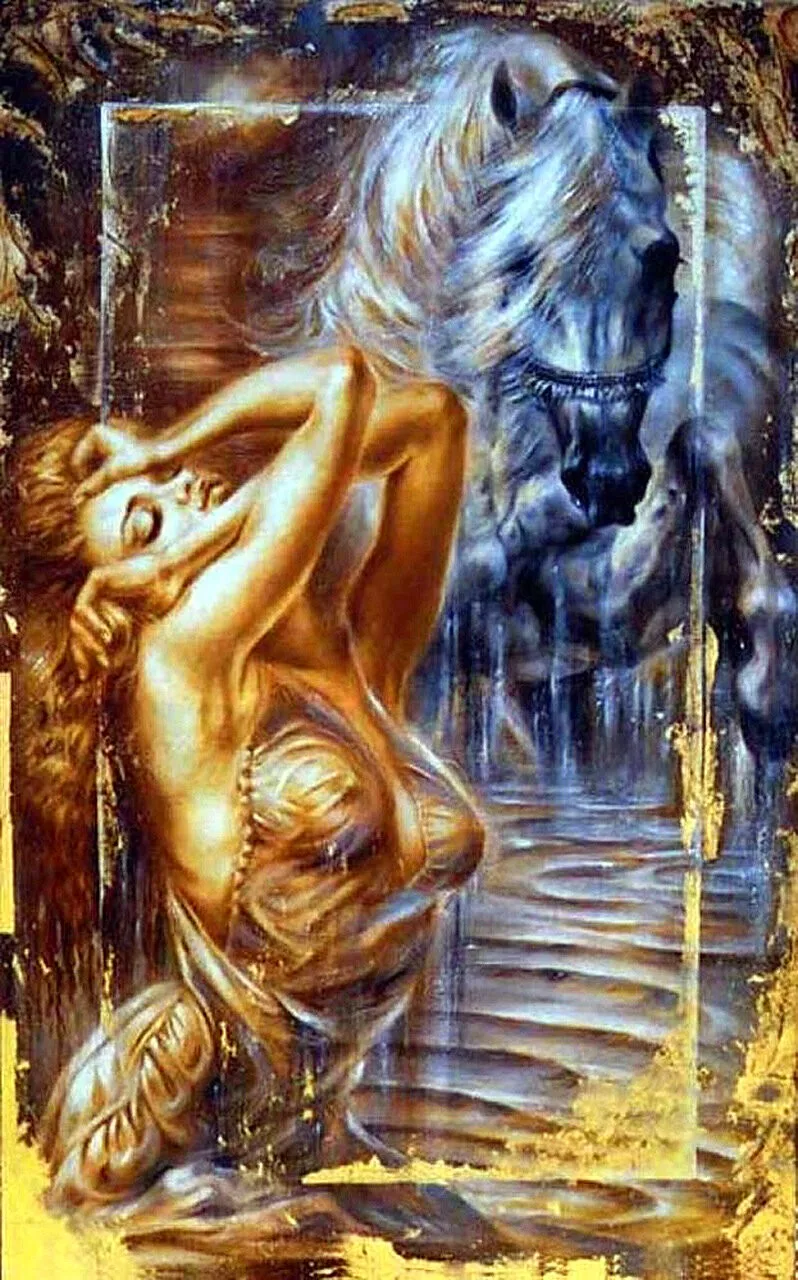 

JMINE Div 5D Сексуальная голая женщина лошадь река полная Алмазная краска ing крестиком наборы художественный портрет 3D краска бриллиантами