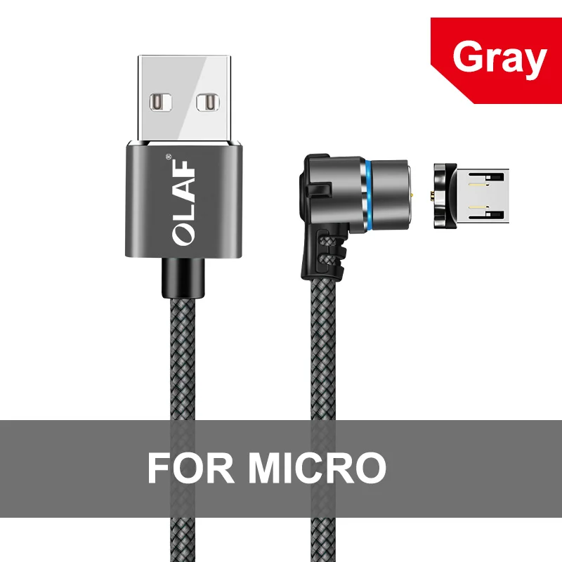 Microusb Gray Olaf 1 м Магнитный Micro USB кабель для iPhone samsung Android мобильный телефон Быстрая зарядка usb type C кабель магнитное зарядное устройство провод шнур - Цвет: Microusb Gray