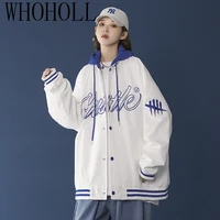 harajuku bf jacket 2021 spring and autumn new loose japanese college style baseball uniform mid length jacket female student ins