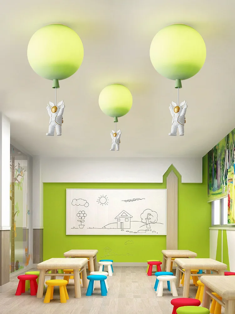 

Creative Spaceman Balloon Chandelier Boy Girl Room Ceiling Lamp Personality Net Red Light Bedroom Children's House Decoration