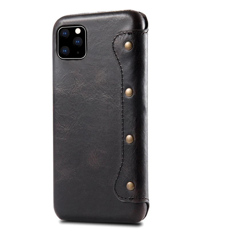 Для iPhone 11 чехол Ретро масло воск натуральная кожа флип чехол бизнес сумка для мобильного телефона чехол для Apple iPhone 11 Pro 6,1 дюймов