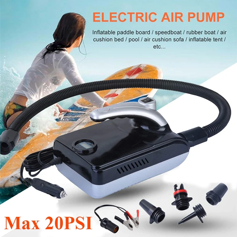 

20PSI Smart Electric Air Pump SUP-Inflatable Pump Digital Air Inflator for Outdoor Boats, Tent, Paddle Board, Surfboard
