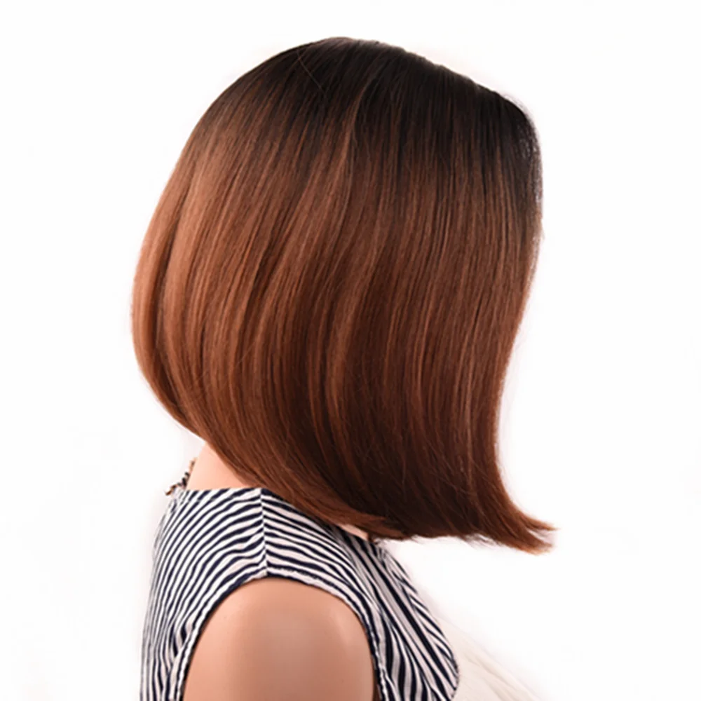 

Bob Synthetic Lace Front Wigs For Black Women Natural Daily Middle Part Straight Heat Resistant Fiber Hair Wig